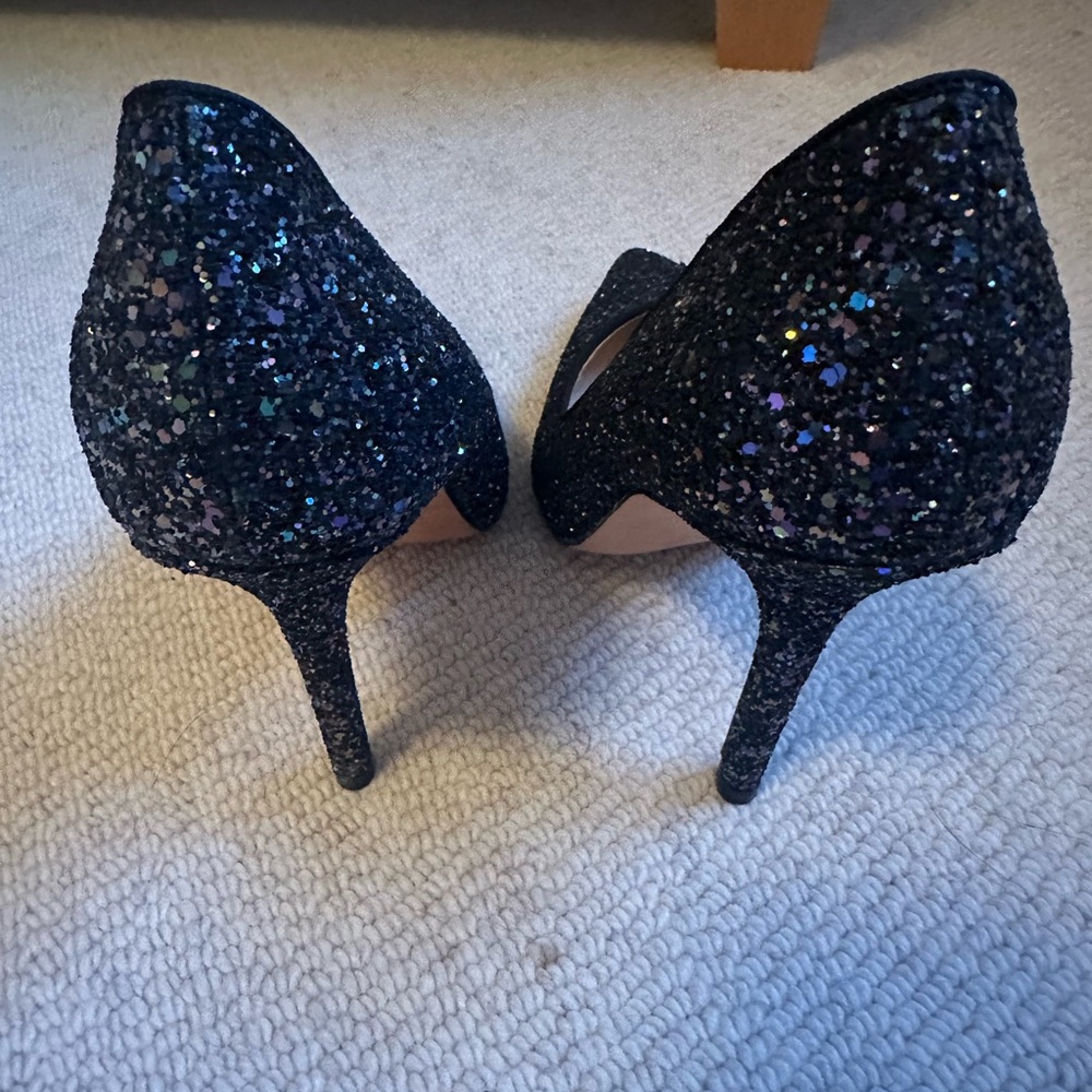 Elegant Black Glitter Women's Heels
